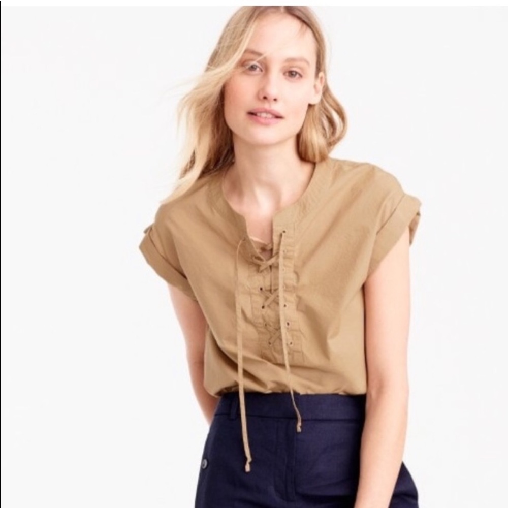 J Crew lace up top